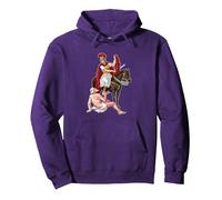 San Martín de Tours Sudadera con Capucha, Unisex para Adultos, Morado, L