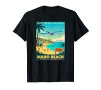 San Martín Islas del Caribe Palmera Vintage Beach Camiseta