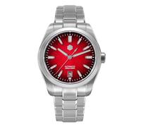 San Martin SN0144-GX, 9015 - Reloj de buceo para hombre con movimiento mecánico automático de cristal de zafiro de 10 barras, rojo (Red Dial), Reloj casual