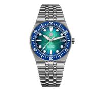 San Martin SN0148G - Reloj de pulsera luminoso con movimiento automático 9015 de 40 mm, 20 bares, impermeable, cristal de zafiro BGW-X1, SN0148GB - Pulsera integrada azul