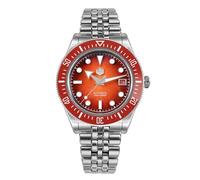 San Martin SN0148G - Reloj de pulsera luminoso con movimiento automático 9015 de 40 mm, 20 bares, impermeable, cristal de zafiro BGW-X1, Rojo gradiente