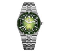 San Martin SN0148G - Reloj de pulsera luminoso con movimiento automático 9015 de 40 mm, 20 bares, impermeable, cristal de zafiro BGW-X1, SN0148GB - Pulsera verde/integrada