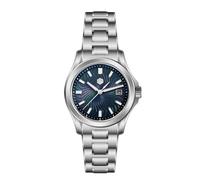 San Martin SN0150G 9015 - Reloj de pulsera automático de 39 mm con movimiento mecánico 316L con esfera guilloche de fregona BGW-X1 azul luminoso de 10 bares, resistente al agua, Negro