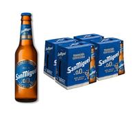 San Miguel 0,0, Pack 24 Botellas x 25cl, Cerveza Sin Alcohol, Cerveza Pils Dorada Ligera y Refrescante, Cerveza 0,0% Alcohol