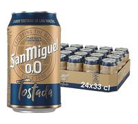 San Miguel 0,0 Tostada, Pack 24 Latas x 330ml, Cerveza Sin Alcohol, Sabor Intenso y Tostado, Cerveza Ligera y Refrescante, 0.0% Volumen Alcohol