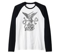 San Miguel Arcángel Ángeles Católicos Camiseta Manga Raglan