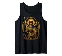 San Miguel Arcángel Bizantino Barroco Azul Icono Arte Camiseta sin Mangas