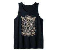 San Miguel Arcángel Defendernos Grabado religioso Camiseta sin Mangas