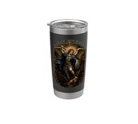 San Miguel Arcángel Del Cielo Sagrado Icono Arte Vaso térmico de acero inoxidable de doble pared