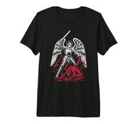 San Miguel Arcángel derrota a Satanás Católico Camiseta Premium