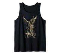 San Miguel Arcángel Derrotando a Satanás Cristiano Camiseta sin Mangas