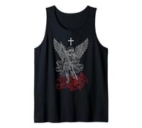 San Miguel Arcángel Derrotando a Satanás Cristiano Camiseta sin Mangas