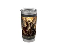 San Miguel Arcángel Quis Ut Deus Arte Sacro Devocional Vaso térmico de acero inoxidable de doble pared