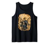 San Miguel Arcángel Vintage Pergamino Sagrado Icono Arte Camiseta sin Mangas