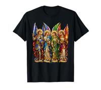 San Miguel con Gabriel Rafael Uriel 4 Arcángeles Icono Arte Camiseta