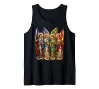 San Miguel con Gabriel Rafael Uriel 4 Arcángeles Icono Arte Camiseta sin Mangas