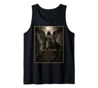 San Miguel Defensor Ángel Oscuro Sagrado Icono Arte Fe Camiseta sin Mangas