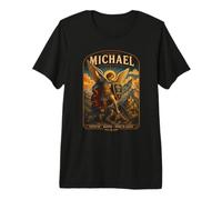 San Miguel Defensor del Cielo Ángel Icono Fe Arte Camiseta Premium