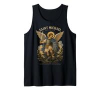 San Miguel Defiende Nosotros Arcángel Gótico Sagrado Icono Arte Camiseta sin Mangas