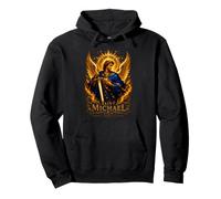 San Miguel Defiende Nosotros Sagrado Icono Arte Fe Sudadera con Capucha
