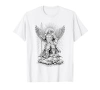 San Miguel Derrotando al Diablo Arcángel Católico Guerrero Camiseta