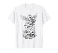 San Miguel Derrotando al Diablo Vintage Arcángel Guerrero Camiseta