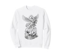 San Miguel Derrotando al Diablo Vintage Arcángel Guerrero Sudadera