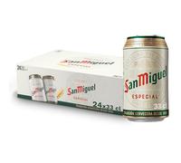 San Miguel Especial Lager, Pack 24 Latas x 33cl, Cerveza Premium Española, Calidad Tradicional y Sabor Refrescante, 5.4% Volumen de Alcohol