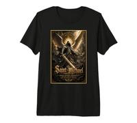 San Miguel Gótico Guerrero Ángel Sagrado Icono Arte Fe Camiseta Premium