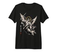 San Miguel Japonés Tinta Arcángel Espada Arte Sagrado Fe Camiseta Premium