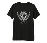 San Miguel Nos defiende en la Batalla Fe Cristiano católico Camiseta Premium