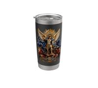 San Miguel Quis Ut Deus Arcángel Espada Y Rosas Arte Vaso térmico de acero inoxidable de doble pared