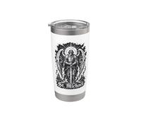 San Miguel Quis Ut Deus Arcángel Protector Vaso térmico de acero inoxidable de doble pared