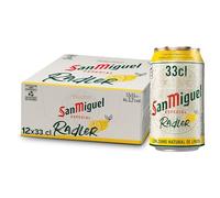 San Miguel Radler - Cerveza con Zumo Natural de Limón, Pack de 12 Latas x 33 cl - 3,2% Volumen de Alcohol