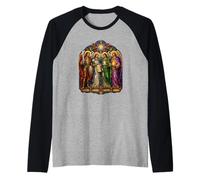 San Miguel Rafael Gabriel Uriel Arcángel Arte Camiseta Manga Raglan