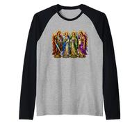 San Miguel Rafael Gabriel Uriel Arcángel Icono Arte Fe Camiseta Manga Raglan