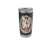 San Miguel Rococó Ángel Sagrado Icono Arte Fe Vaso térmico de acero inoxidable de doble pared