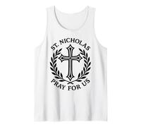 San Nicolás ruega por Nosotros Devocional Cristiano católico Camiseta sin Mangas