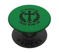 San Nicolás ruega por Nosotros Devocional Cristiano católico PopSockets PopGrip Adhesivo