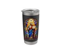 San Pablo Apóstol Catedral gótica Mosaico Sagrado Icono Arte Vaso térmico de acero inoxidable de doble pared