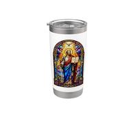 San Pablo Apóstol Catedral gótica Mosaico Sagrado Icono Arte Vaso térmico de acero inoxidable de doble pared