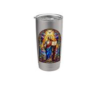 San Pablo Apóstol Catedral gótica Mosaico Sagrado Icono Arte Vaso térmico de acero inoxidable de doble pared
