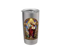 San Pablo Apóstol Espada Catedral gótica Mosaico Arte Icono Vaso térmico de acero inoxidable de doble pared