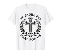 San Padre Pío Reza por Nosotros Católica Santa Cruz Devoción Camiseta