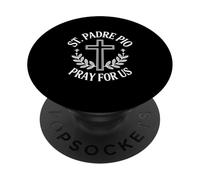 San Padre Pío ruega por Nosotros Santo católico PopSockets PopGrip Adhesivo