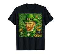 San Patricio Día Van Gogh Autorretrato Arte Fino Pintura Camiseta