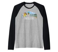 San Pedro Belice City Fotografía Vacaciones Viaje Recuerdo Camiseta Manga Raglan