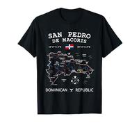 San Pedro de Macoris República Dominicana Bandera Mapa Coordenadas Camiseta
