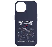 San Pedro de Macoris República Dominicana Bandera Mapa Coordenadas Carcasa para iPhone 14