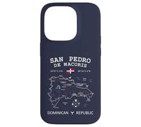 San Pedro de Macoris República Dominicana Bandera Mapa Coordenadas Carcasa para iPhone 14 Pro